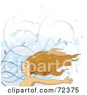 Royalty Free RF Clipart Illustration Of A Dirty Blond Haired Woman Standing In The Wind
