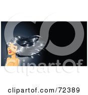 Royalty Free RF Clipart Illustration Of A Glamorous Woman With Long Black Wavy Hair