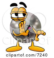 Clipart Picture Of A Bowling Ball Mascot Cartoon Character Whispering And Gossiping
