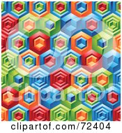 Royalty Free RF Clipart Illustration Of A Background Of 3d Colorful Cubes