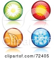 Poster, Art Print Of Digital Collage Of Four Round Season Website Buttons