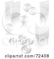 Royalty Free RF Clipart Illustration Of A Digital Collage Of Blank White Software Cases And Discs by cidepix