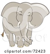 Royalty Free RF Clipart Illustration Of A Happy Elephant Walking Forward