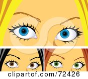 Royalty Free RF Clipart Illustration Of A Digital Collage Of Three Womens Tearing Eyes by cidepix