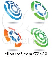 Royalty Free RF Clipart Illustration Of A Digital Collage Of Four Colorful Circle Icons