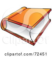 Royalty Free RF Clipart Illustration Of An Orange Closed Text Book