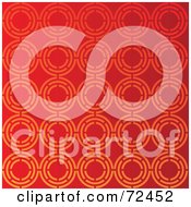 Poster, Art Print Of Bright Red Background With Orange Circle Patterns