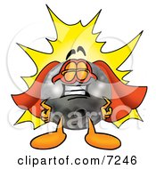 Clipart Picture Of A Bowling Ball Mascot Cartoon Character Dressed As A Super Hero