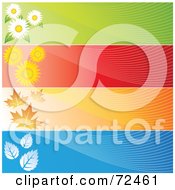 Poster, Art Print Of Digital Collage Of Blank Horizontal Season Banners