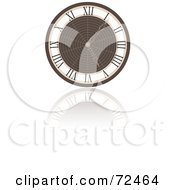 Royalty Free RF Clipart Illustration Of A Brown 3d Wall Clock With A Reflection