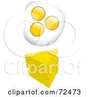 Digital Collage Of Fried Eggs With A Wedge Of Cheese