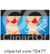 Royalty Free RF Clipart Illustration Of A Womans Body Shown Overweight And Slender