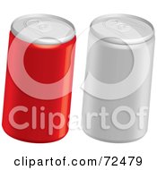 Royalty Free RF Clipart Illustration Of A Digital Collage Of Red And Silver Soda Cans