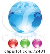 Poster, Art Print Of Digital Collage Of Colorful Shiny 3d Glass Globes