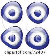Poster, Art Print Of Digital Collage Of Four Blue 3d Eyeballs