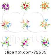 Poster, Art Print Of Digital Collage Of Colorful Plant Icons