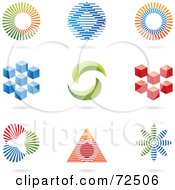 Poster, Art Print Of Digital Collage Of Colorful Logo Icons - Version 9
