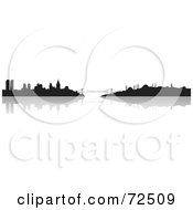 Royalty Free RF Clipart Illustration Of The Istanbul Turkey Skyline In Silhouette With A Reflection by cidepix