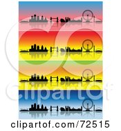 Digital Collage Of Colorful Four Seasons London Skyline Banners