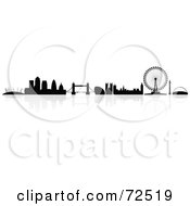 Poster, Art Print Of The Silhouetted London Skyline With A Reflection