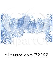 Poster, Art Print Of Blue Aged Mosaic Tile Background Of The Sun With White Space