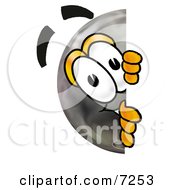 Clipart Picture Of A Bowling Ball Mascot Cartoon Character Peeking Around A Corner