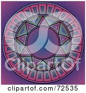 Poster, Art Print Of Dark Purple And Pink Solar Mosaic Tile Background