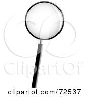 Royalty Free RF Clipart Illustration Of A Simple 3d Magnifying Glass With A Blank Handle