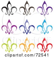 Royalty Free RF Clipart Illustration Of A Digital Collage Of Colorful Lily Design Elements