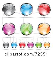 Royalty Free RF Clipart Illustration Of A Digital Collage Of Shiny 3d Globe Map Website Buttons