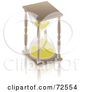Poster, Art Print Of Wooden Hourglass With Golden Sand