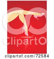 Royalty Free RF Clipart Illustration Of A Womans Sexy Legs In Pink Heels Over Red by cidepix