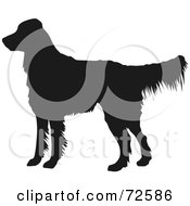 Royalty Free RF Clipart Illustration Of A Dark Brown Golden Retriever Dog Silhouette by pauloribau #COLLC72586-0129