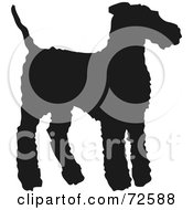 Dark Brown Airedale Terrier Dog Silhouette