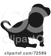 Poster, Art Print Of Dark Brown Hound Dog Silhouette