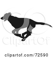 Poster, Art Print Of Dark Brown Greyhound Dog Silhouette