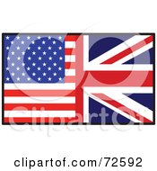 Poster, Art Print Of Half American Half British Flag
