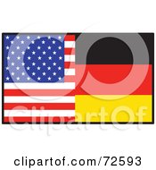Poster, Art Print Of Half American Half German Flag