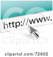 Royalty Free RF Clipart Illustration Of A Cursor Arrow Pointing To The URL Field In A Browser