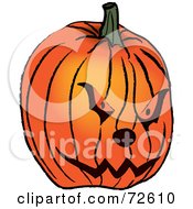 Poster, Art Print Of Carved Mean Orange Jackolantern Halloween Pumpkin