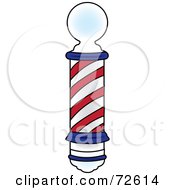Poster, Art Print Of Red And Blue Spiraling Old Fashioned Barbers Pole