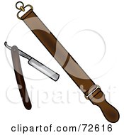 Royalty Free RF Clipart Illustration Of An Old Fashioned Razor And Strop