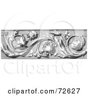 Royalty Free RF Clipart Illustration Of A Black And White Ornate Floral Border Design Element Version 1