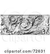 Royalty Free RF Clipart Illustration Of A Black And White Ornate Floral Border Design Element Version 2 by BestVector