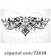 Poster, Art Print Of Black And White Bold Elegant Vine Border Design Element