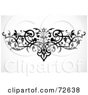 Royalty Free RF Clipart Illustration Of A Black And White Bold Elegant Vine Border Design Element