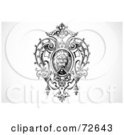 Poster, Art Print Of Black And White Ornamental Lion Design Element