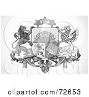 Poster, Art Print Of Black And White Griffin Crest