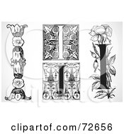 Royalty Free RF Clipart Illustration Of A Digital Collage Of Black And White Letters I Version 3 by BestVector