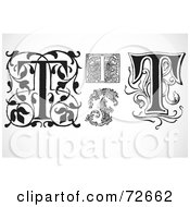 Poster, Art Print Of Digital Collage Of Black And White Letters T - Version 3